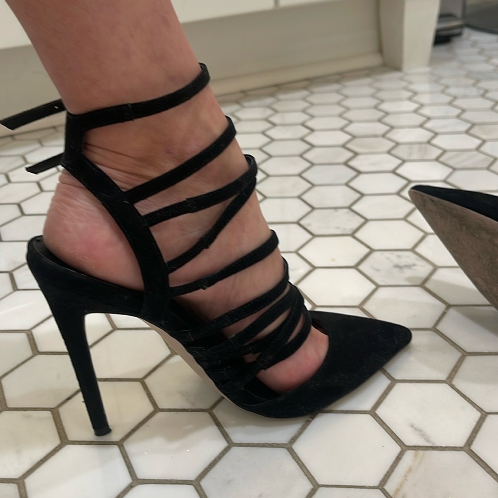 ASOS black suede stiletto